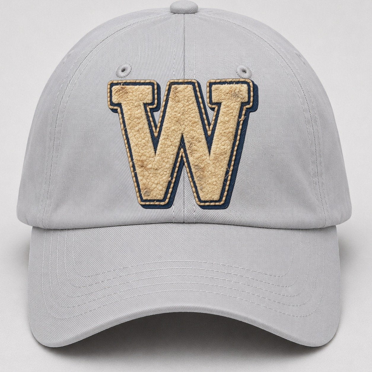 Varsity Chenille W Monogram Baseball Cap – Light Gray