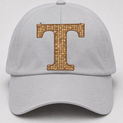 Woven Tweed T Monogram Baseball Cap – Light Gray