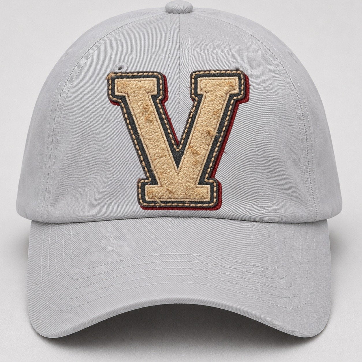 Varsity Chenille V Monogram Baseball Cap – Light Gray