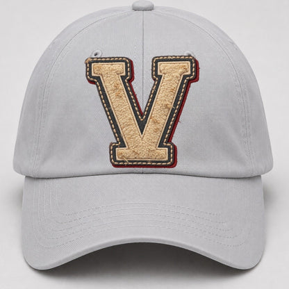 Varsity Chenille V Monogram Baseball Cap – Light Gray
