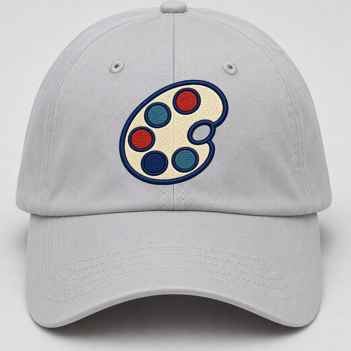 Painter Palette Tiny Solo Marks Baseball Cap – Light Gray
