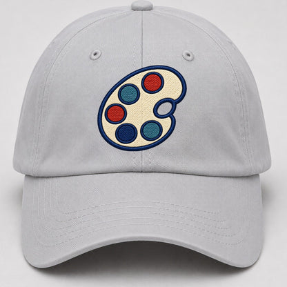 Painter Palette Tiny Solo Marks Baseball Cap – Light Gray