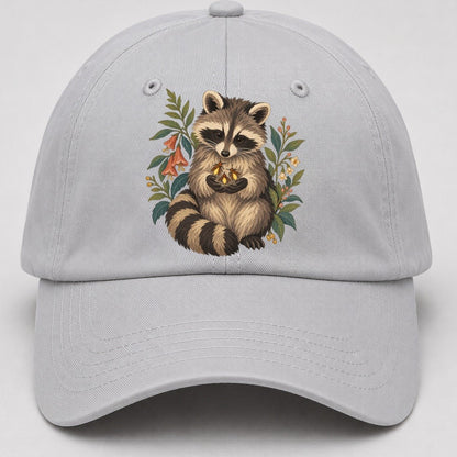 Raccoon Firefly Bowl Gentle Wild Baseball Cap – Light Gray