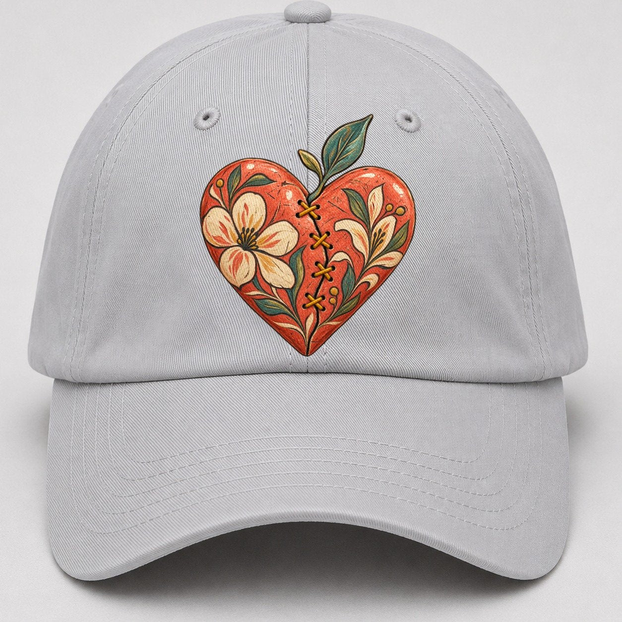 Mended Heart Golden Thread Gentle Wild Baseball Cap – Light Gray