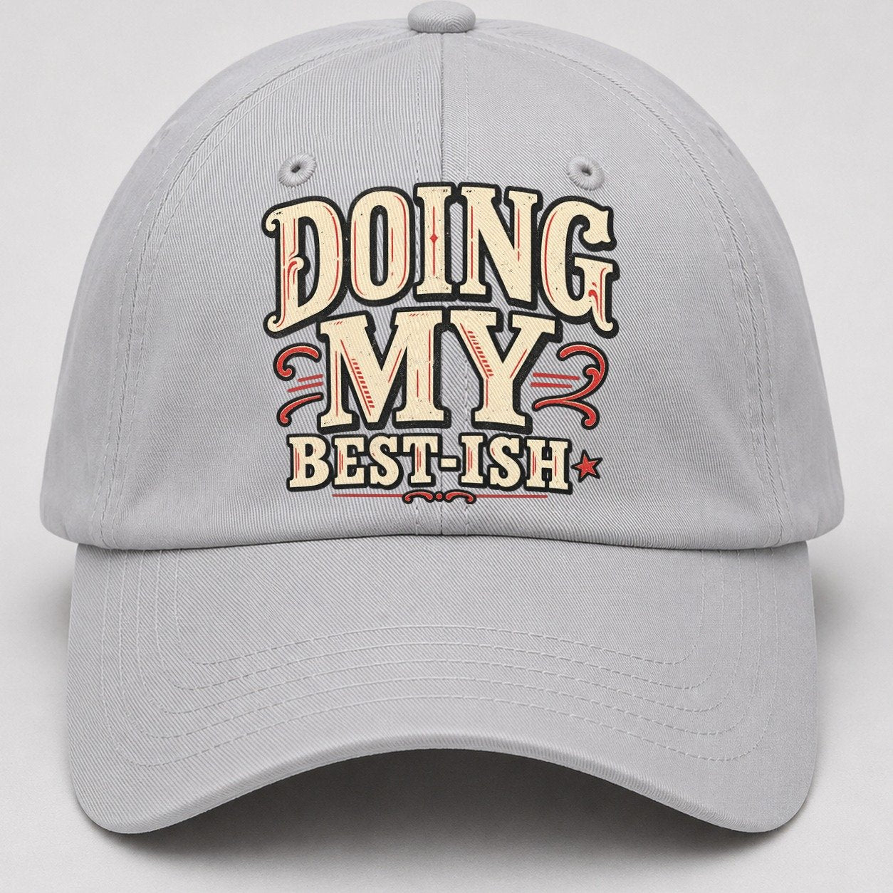 Doing My Best Ish American Wit Baseball Cap – Light Gray