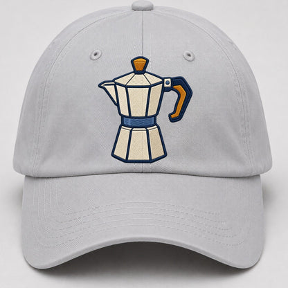 Moka Coffee Pot Tiny Solo Marks Baseball Cap – Light Gray