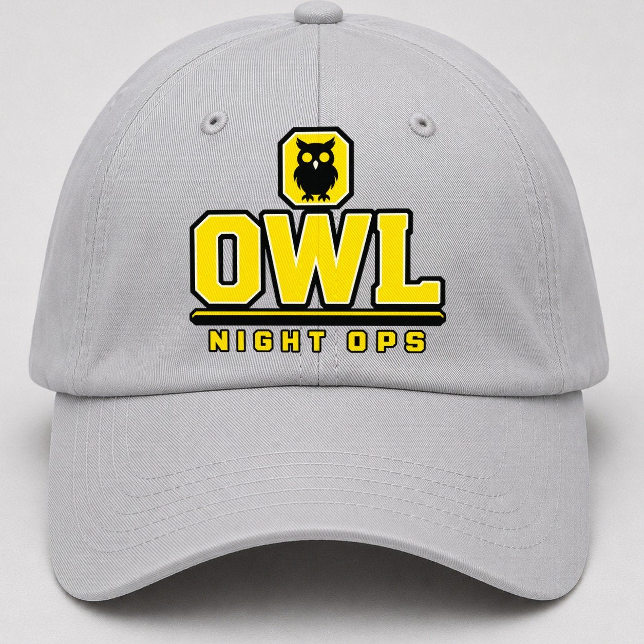 Owl Night Ops Heavy Duty Baseball Cap – Light Gray