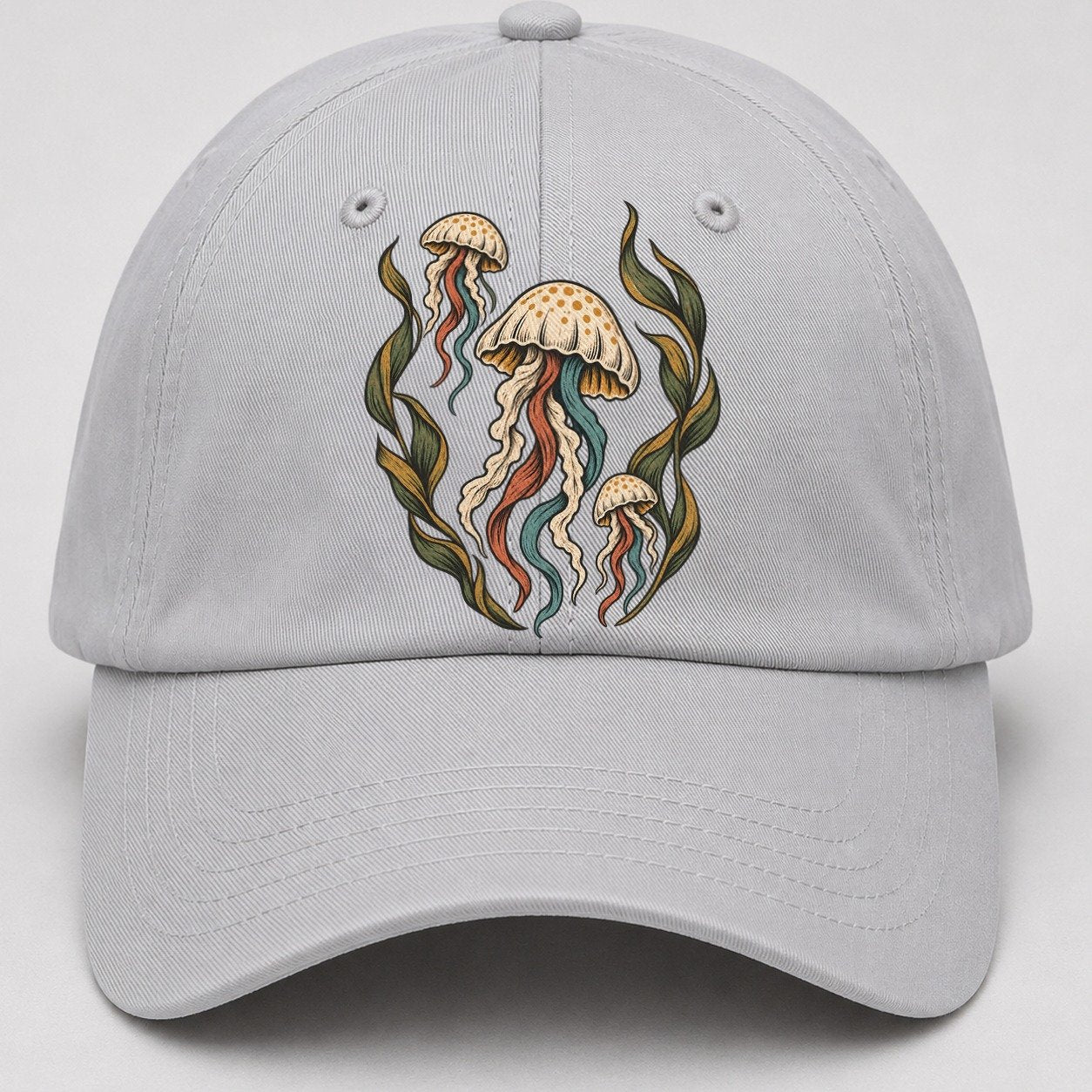 Jellyfish Kelp Lanterns Gentle Wild Baseball Cap – Light Gray