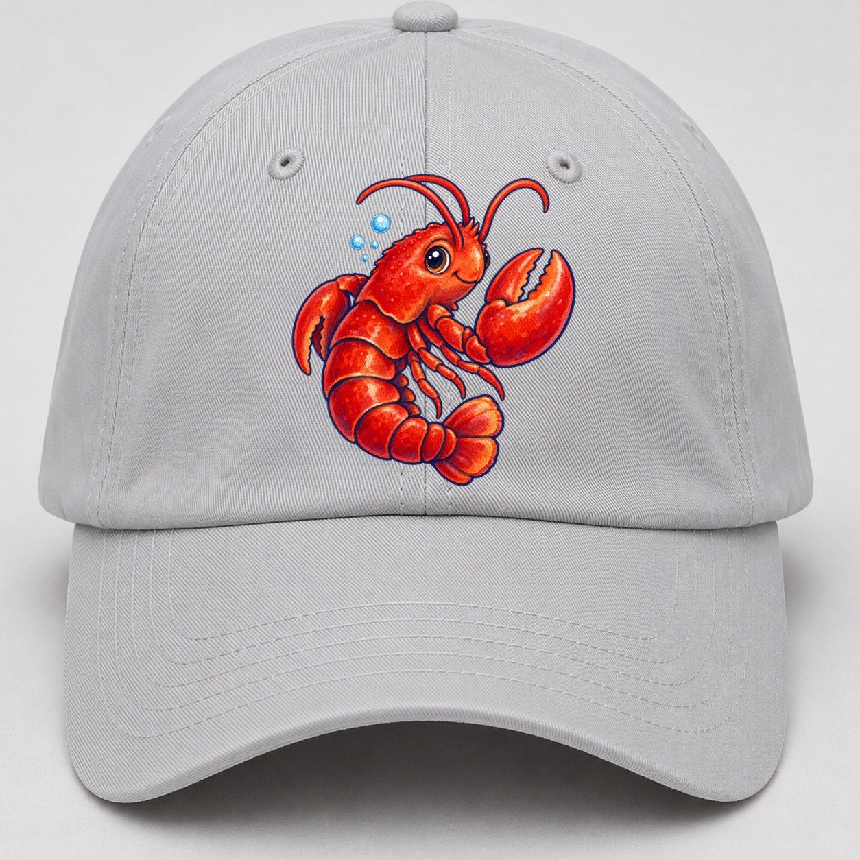 Lobster Tail Curl Sea Sprite Baseball Cap – Light Gray