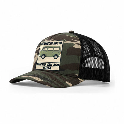 Mamechi Van Showa Speed Plates Trucker Hat – Woodland Camo Black