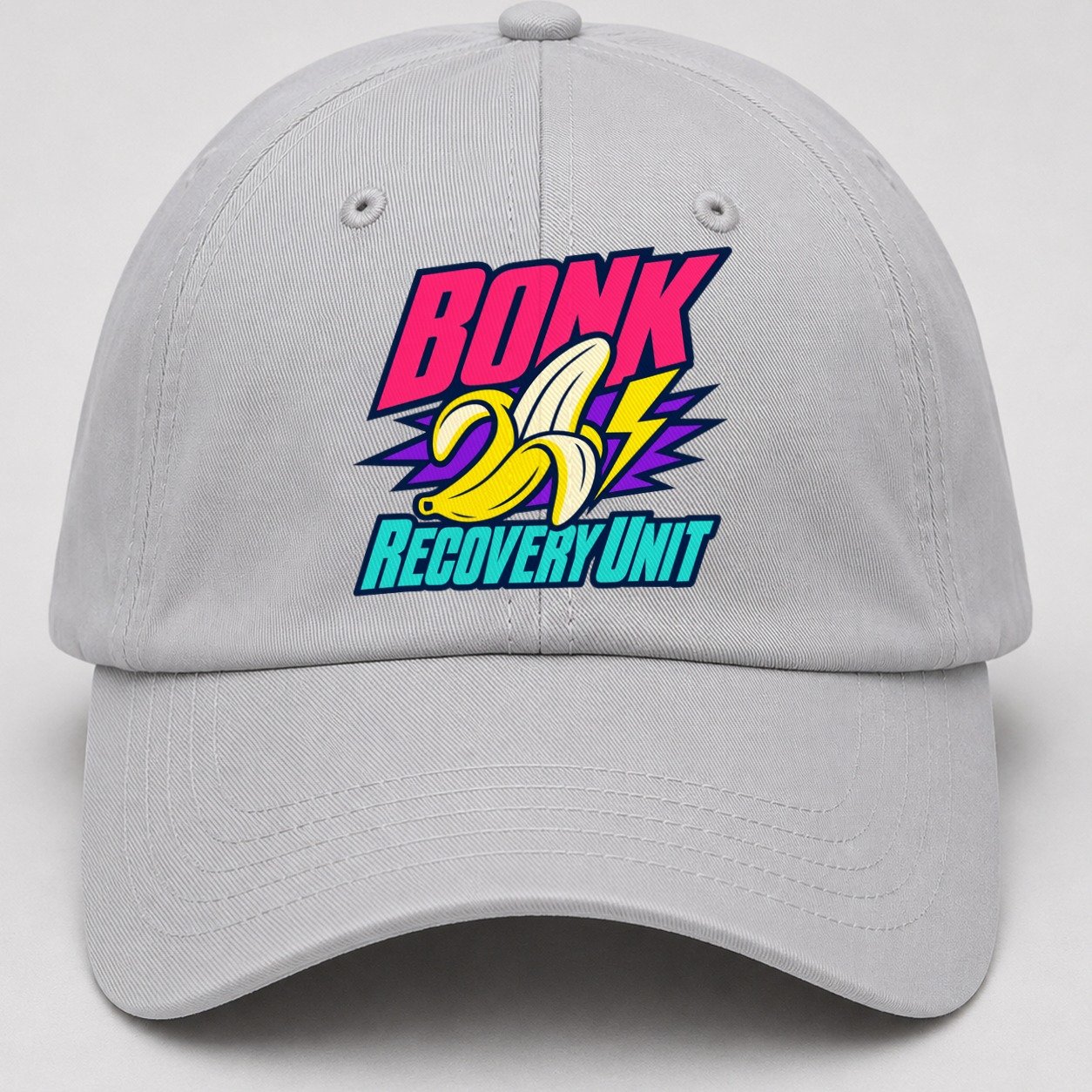 Bonk Recovery Unit 90S Running Clubs Baseball Cap – Light Gray