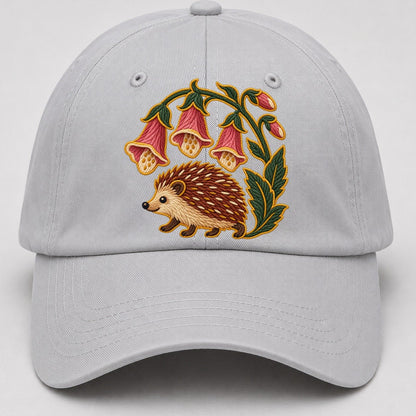 English Foxglove And Hedgehog Uk Culture Heritage Baseball Cap – Light Gray