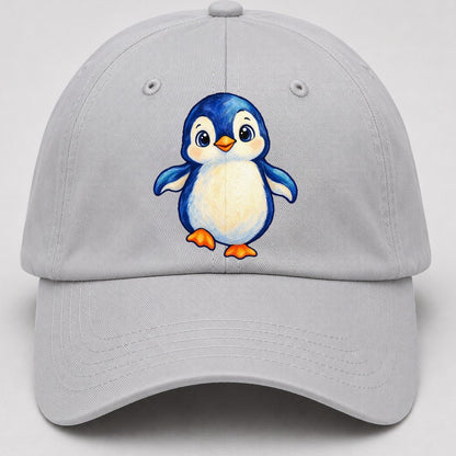 Penguin Front Waddle Sea Sprite Baseball Cap – Light Gray