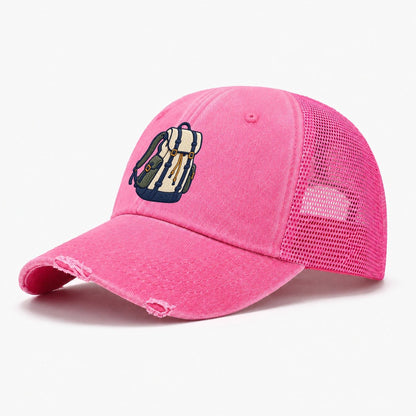 Hiking Backpack Tiny Solo Marks Washed Trucker Hat – Rose