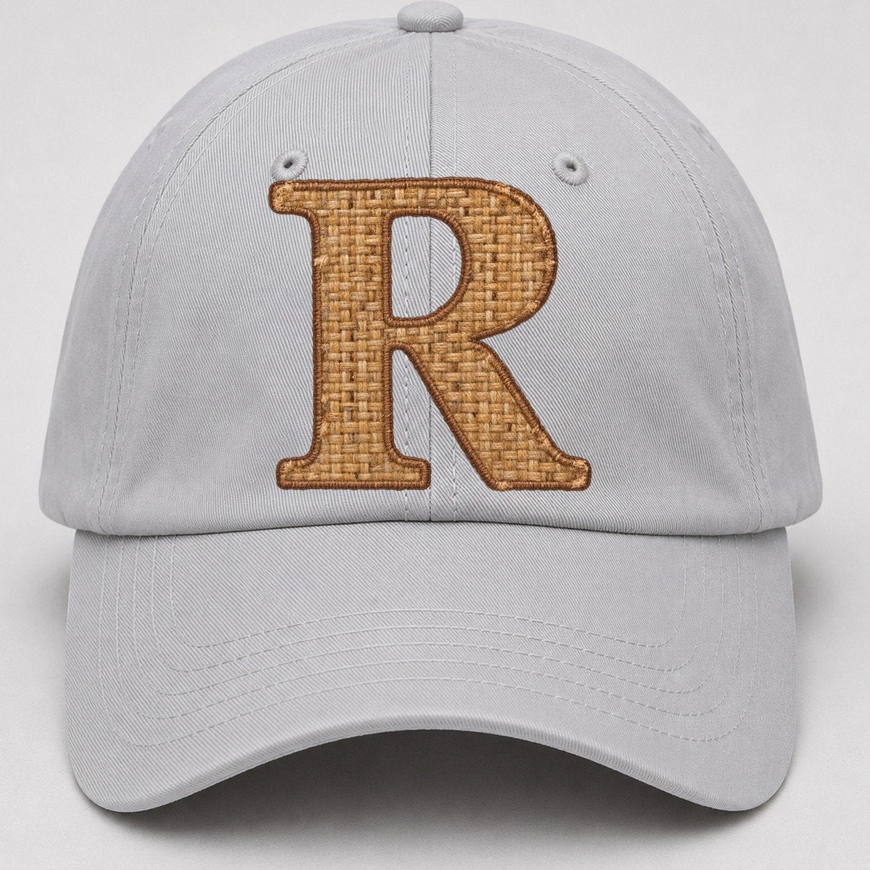 Woven Tweed R Monogram Baseball Cap – Light Gray