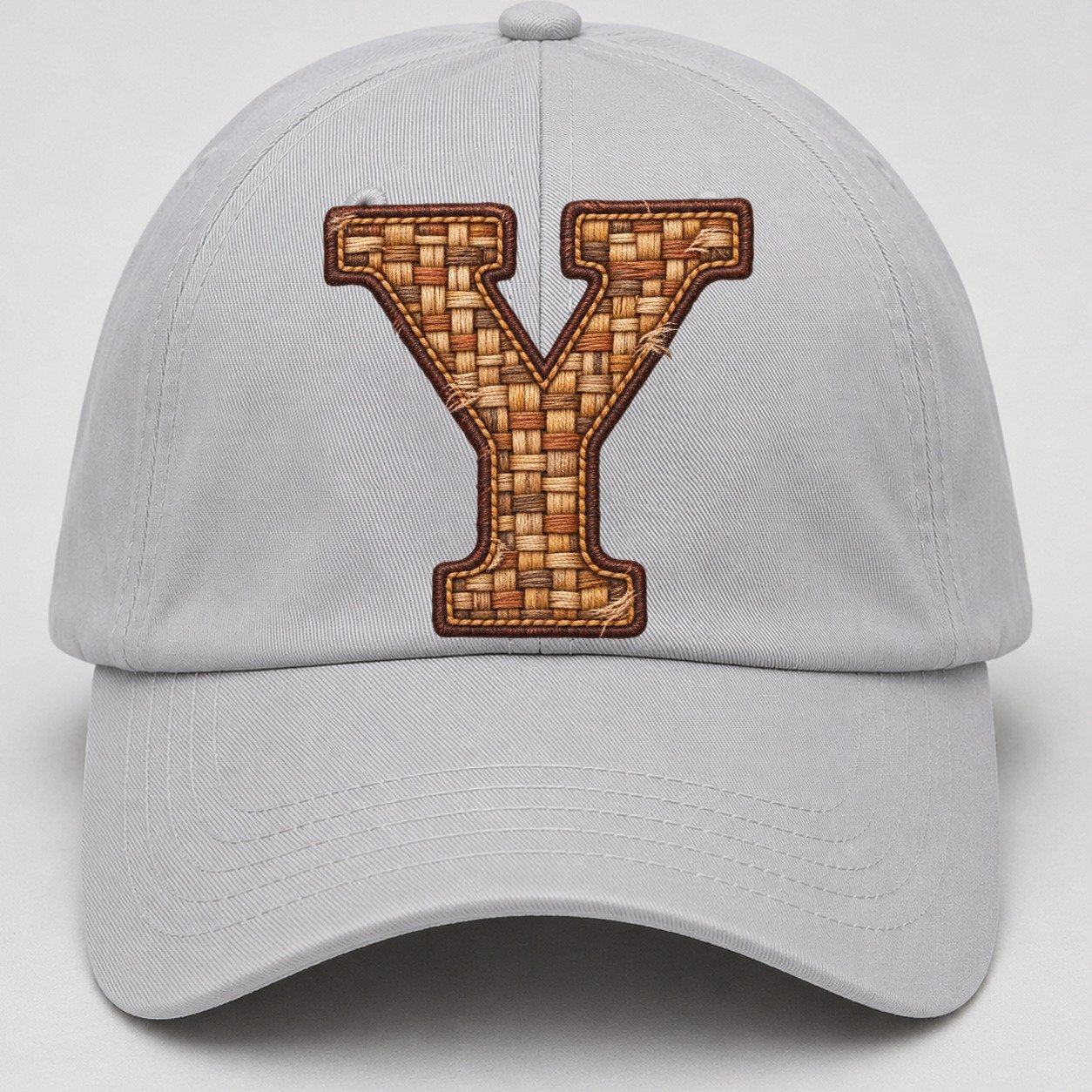 Woven Tweed Y Monogram Baseball Cap – Light Gray