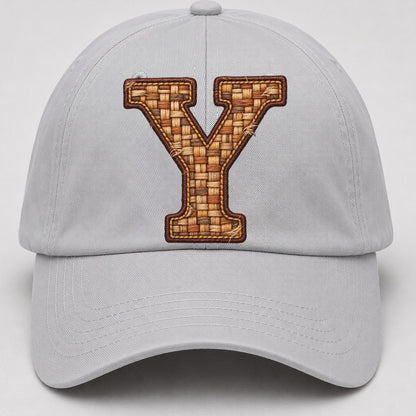 Woven Tweed Y Monogram Baseball Cap – Light Gray
