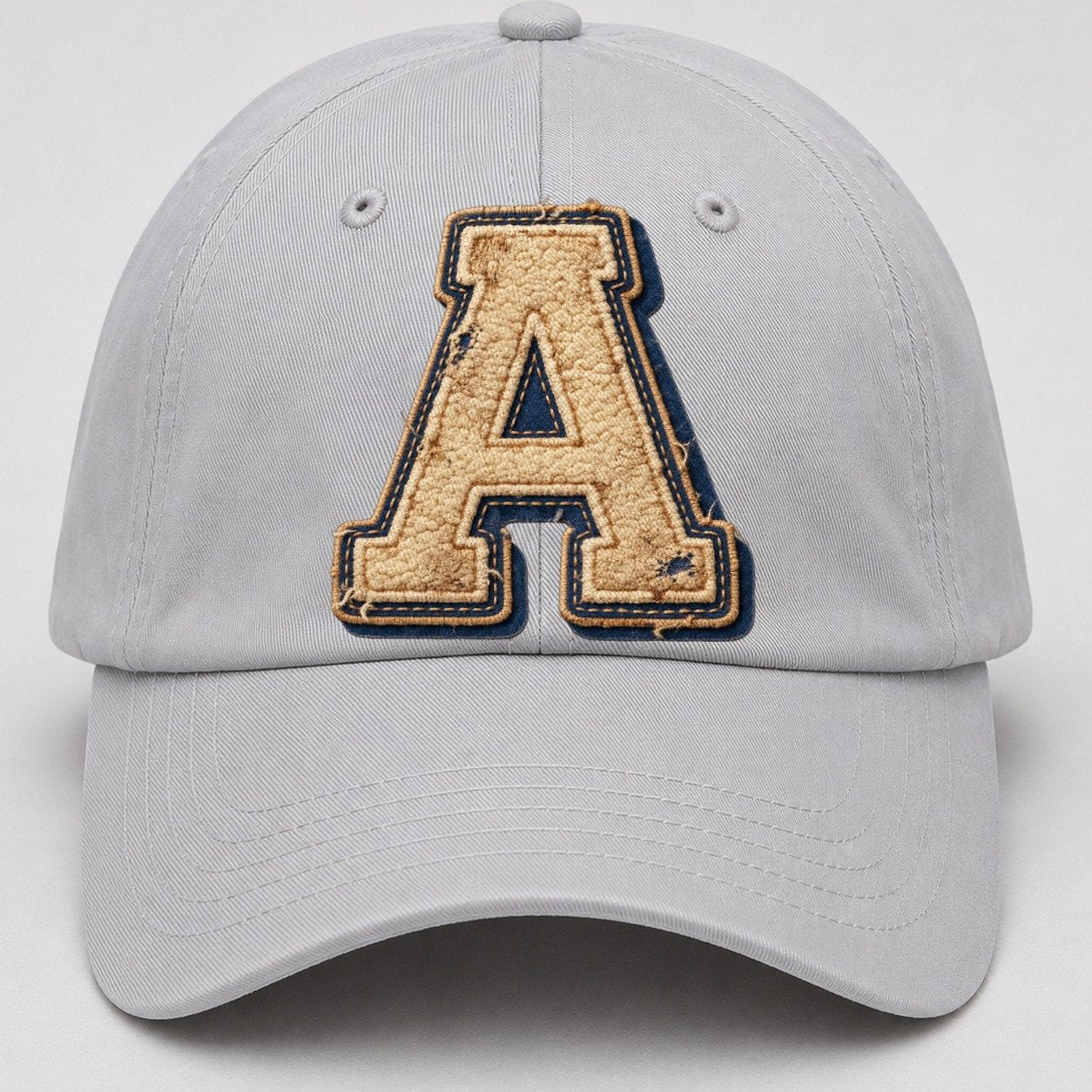 Varsity Chenille A Monogram Baseball Cap – Light Gray