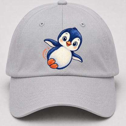 Penguin Side Slide Sea Sprite Baseball Cap – Light Gray