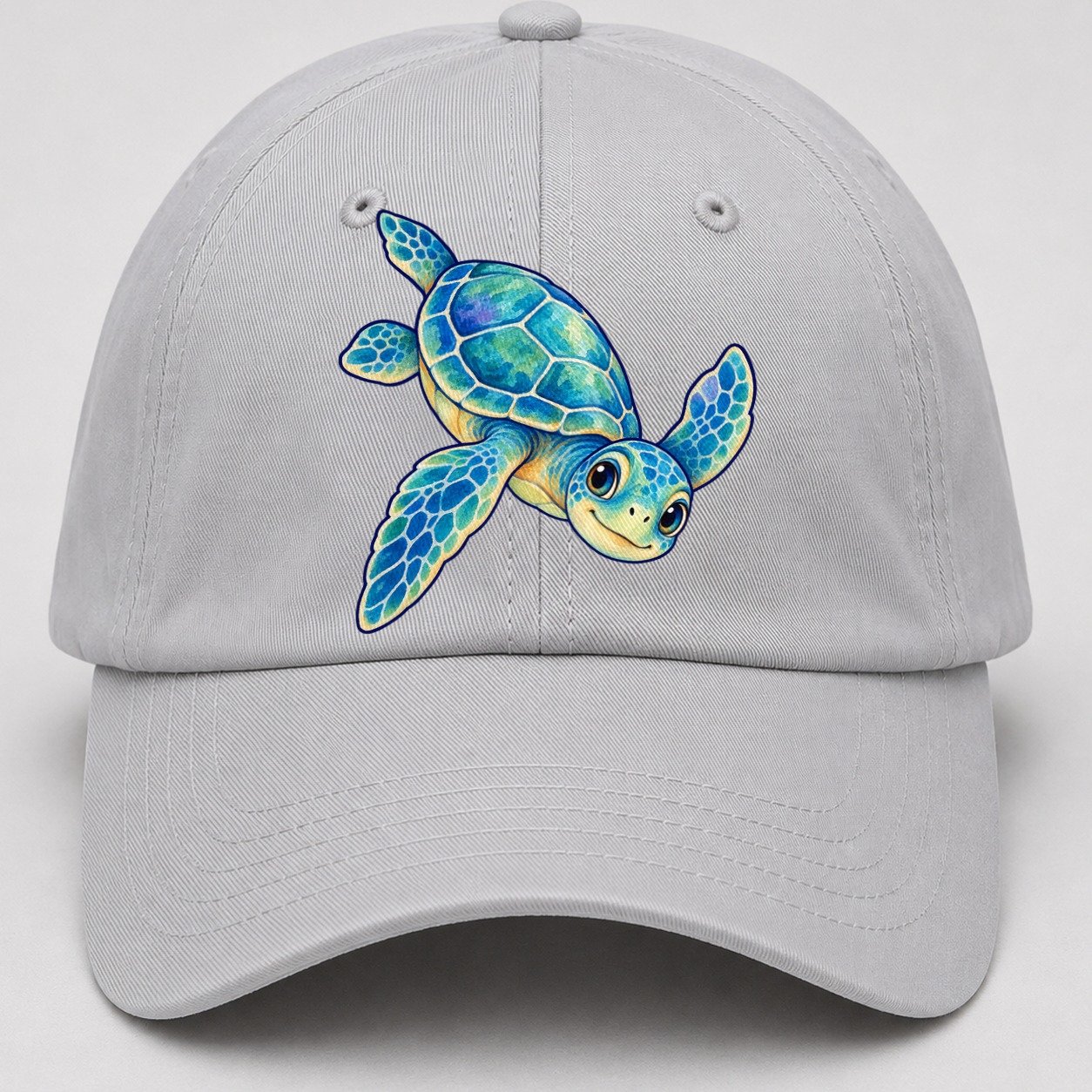 Sea Turtle Downward Glide Sea Sprite Baseball Cap – Light Gray