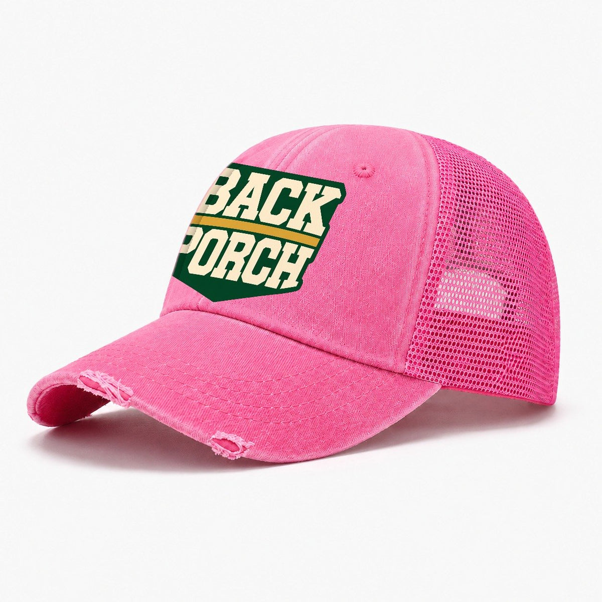 Back Porch Brew House Washed Trucker Hat – Rose