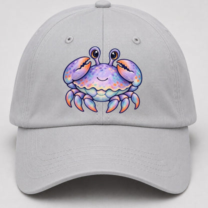 Crab Tucked Claw Hug Sea Sprite Baseball Cap – Light Gray