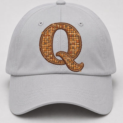 Woven Tweed Q Monogram Baseball Cap – Light Gray