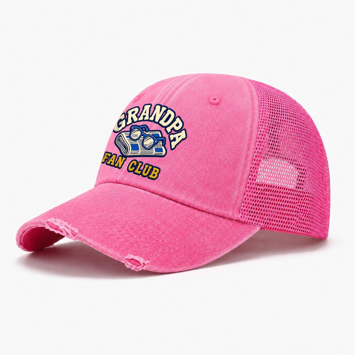 Grandpa Fan Club Washed Trucker Hat – Rose