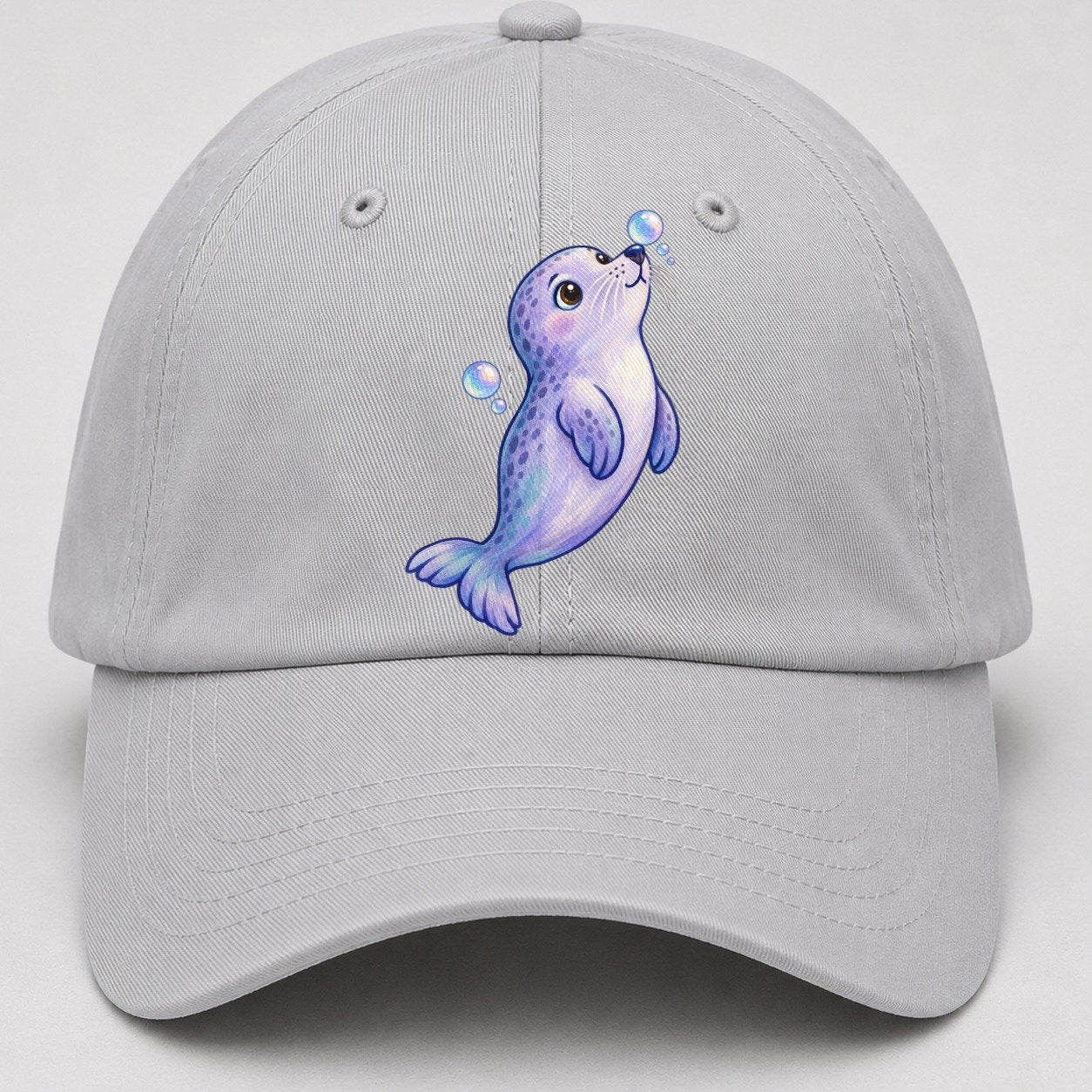 Seal Bubble Snoot Sea Sprite Baseball Cap – Light Gray