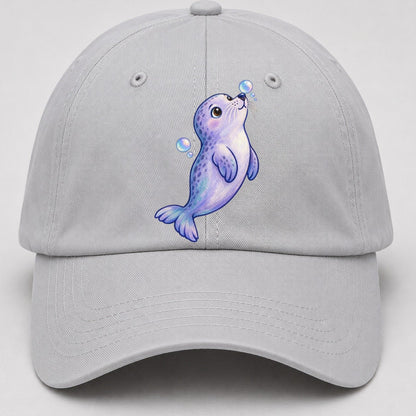 Seal Bubble Snoot Sea Sprite Baseball Cap – Light Gray