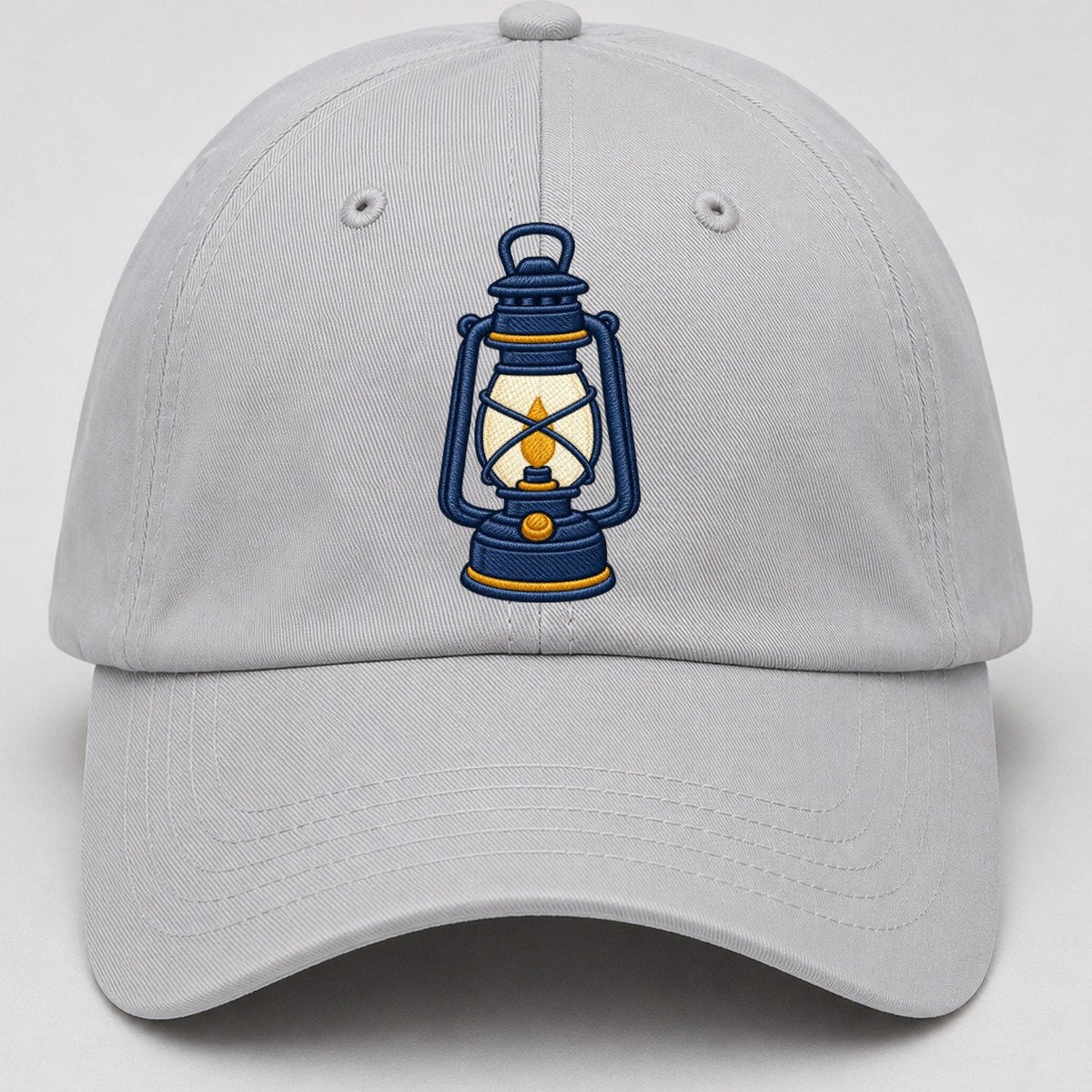 Camp Lantern Tiny Solo Marks Baseball Cap – Light Gray