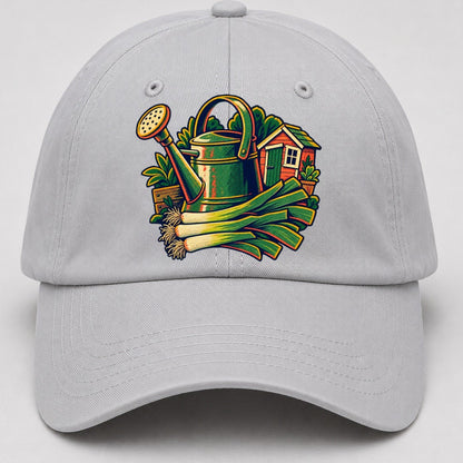 Allotment Shed Watering Can And Leeks Uk Culture Heritage Baseball Cap – Light Gray