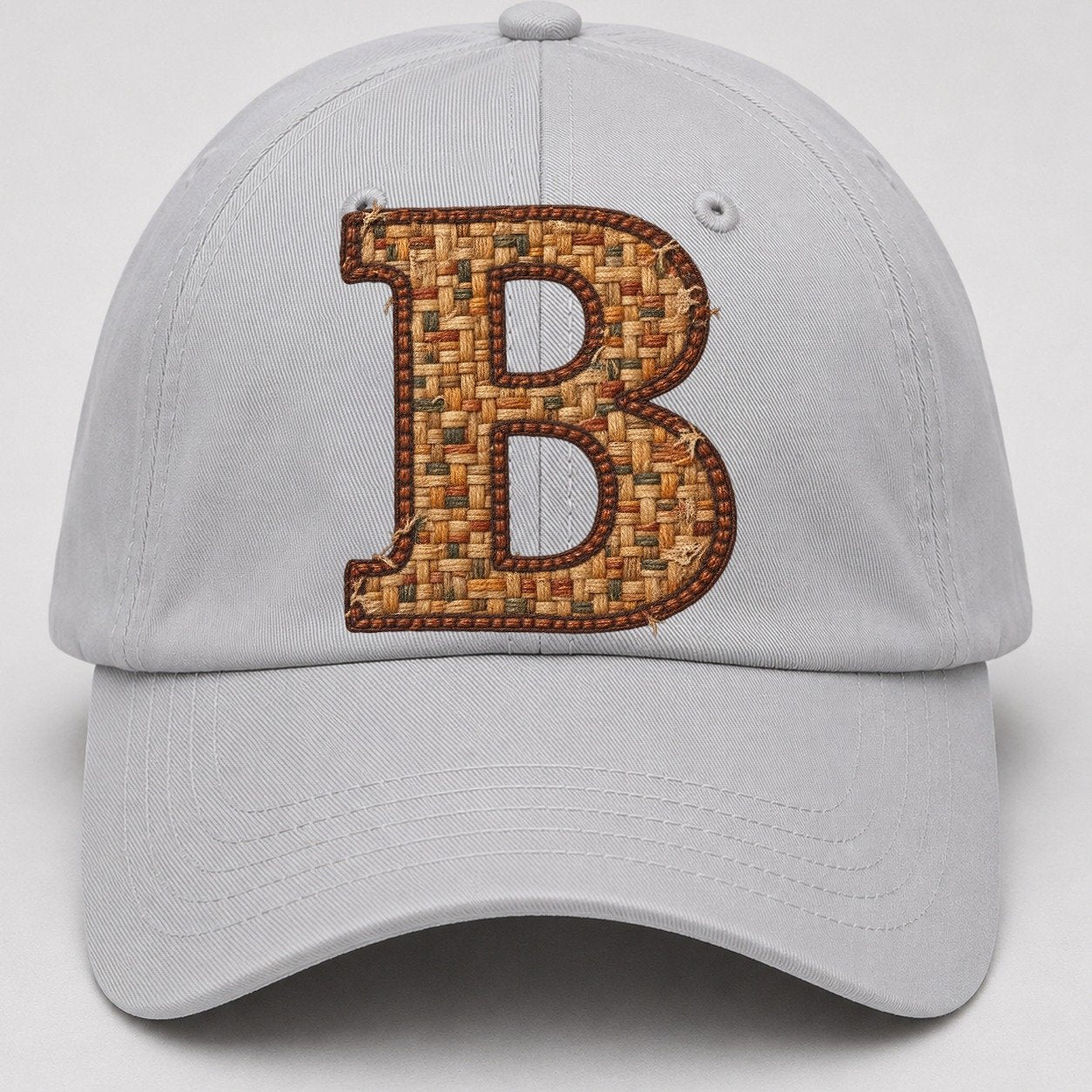 Woven Tweed B Monogram Baseball Cap – Light Gray