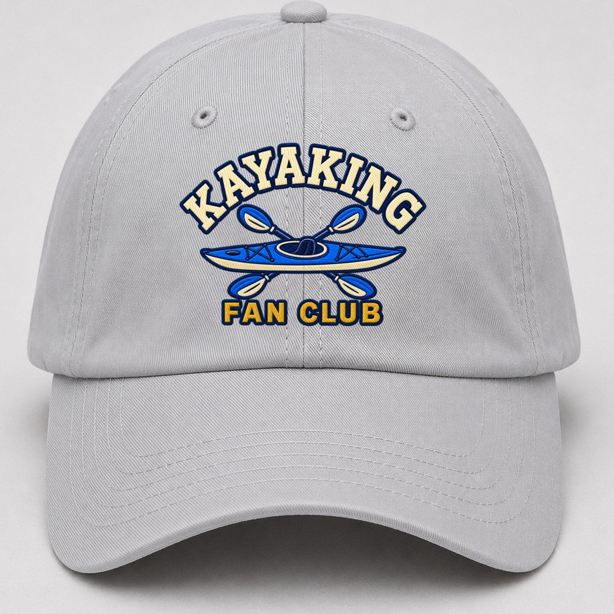 Kayaking Fan Club Baseball Cap – Light Gray