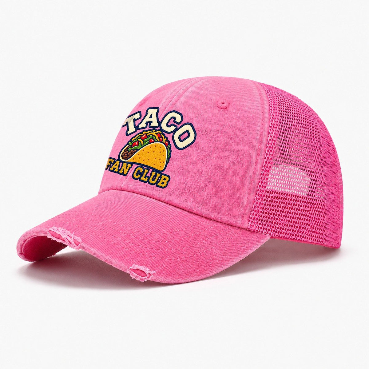 Taco Fan Club Washed Trucker Hat – Rose