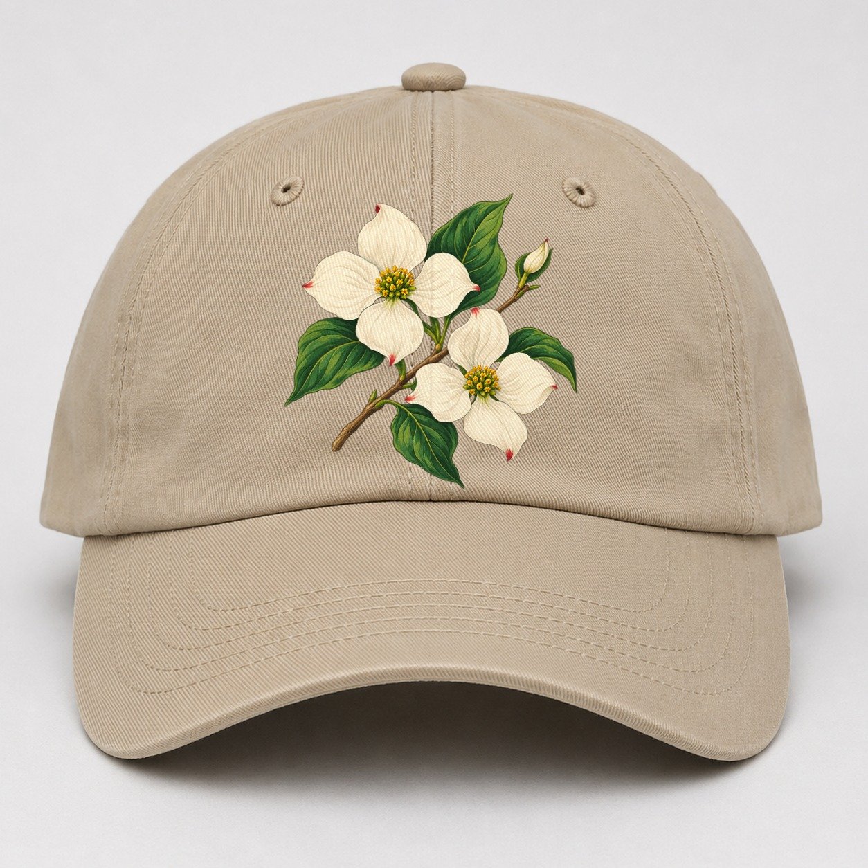 British Columbia Pacific Dogwood Bloom Canada Cultural Icons Baseball Cap – Khaki