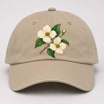 British Columbia Pacific Dogwood Bloom Canada Cultural Icons Baseball Cap – Khaki