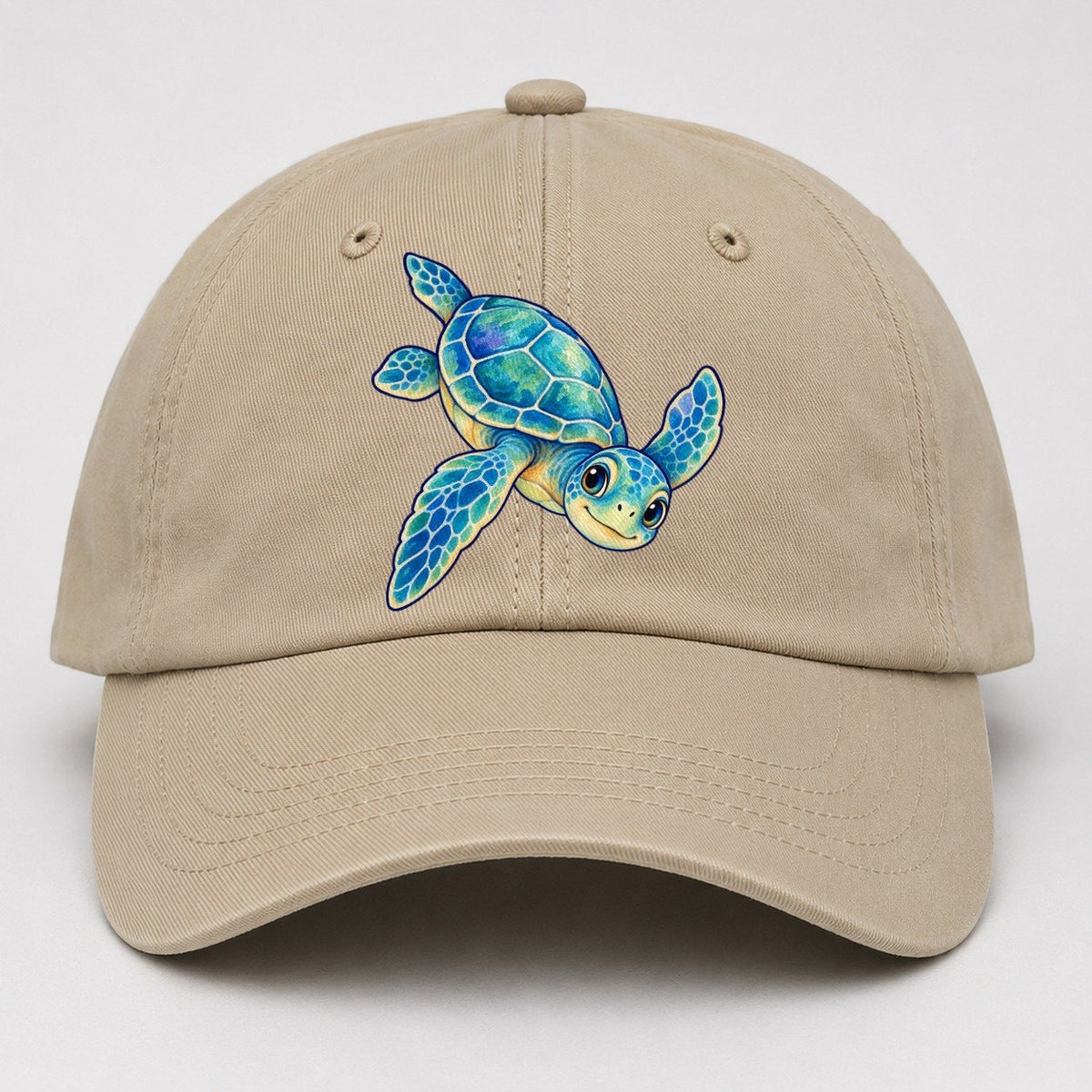 Sea Turtle Downward Glide Sea Sprite Baseball Cap – Khaki