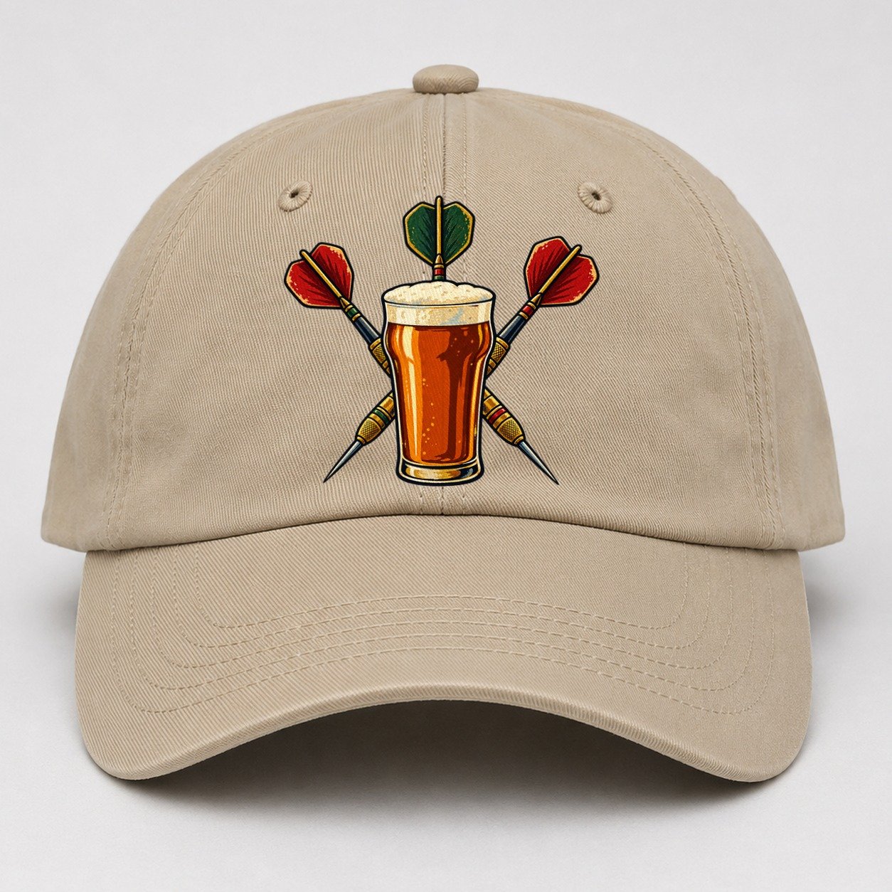 Pub Darts And Unbranded Pint Uk Culture Heritage Baseball Cap – Khaki