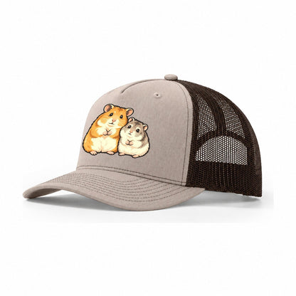 Hamster Sisters Small Pet Logos Trucker Hat – Khaki Brown