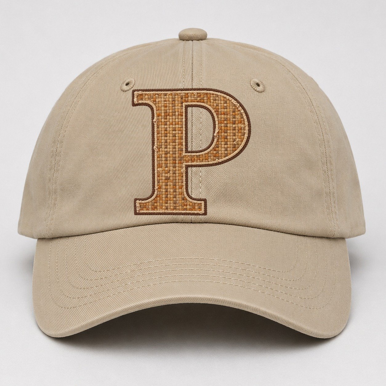 Woven Tweed P Monogram Baseball Cap – Khaki