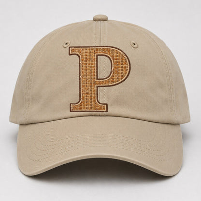 Woven Tweed P Monogram Baseball Cap – Khaki