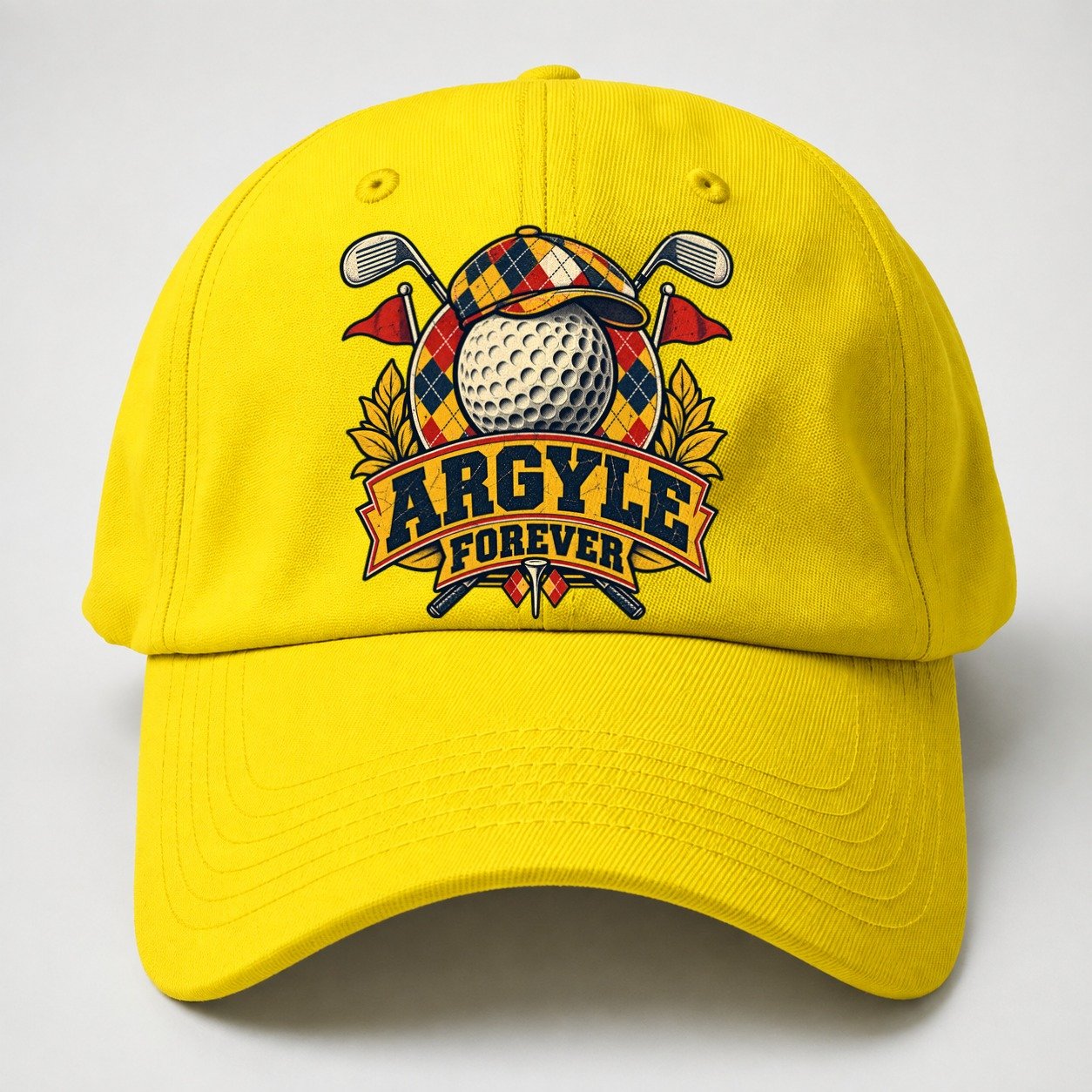 Argyle Forever Golf Life Baseball Cap – Yellow