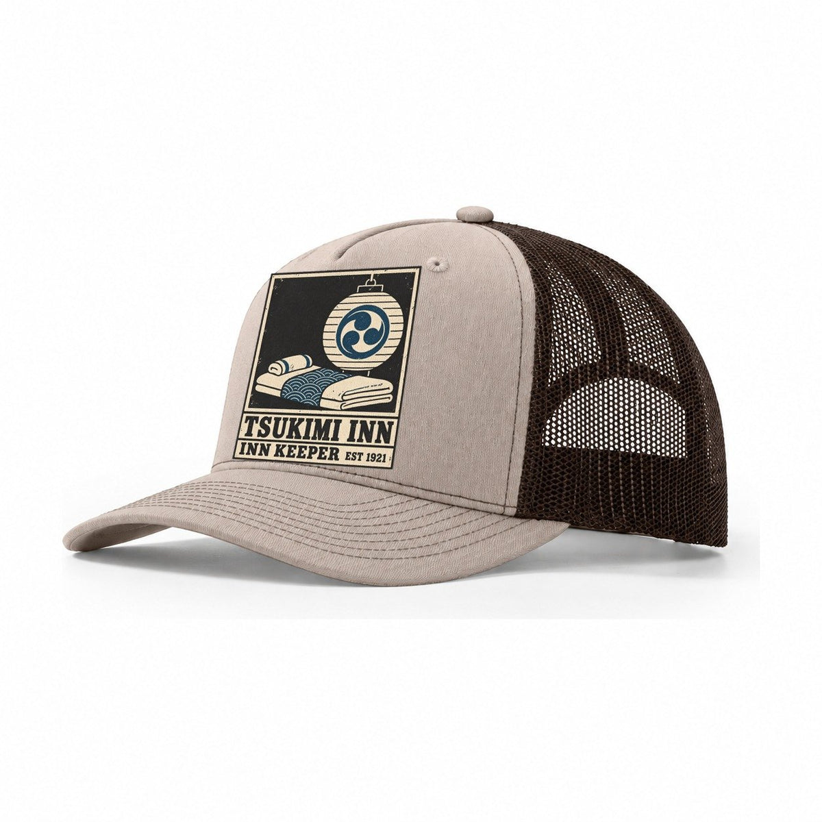 Tsukimi Inn Noren Trade Co Trucker Hat – Khaki Brown