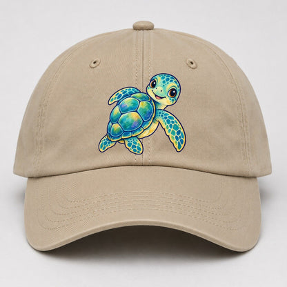 Sea Turtle Shell Turn Sea Sprite Baseball Cap – Khaki