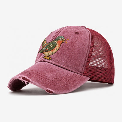 Clay Bird Whistle Gentle Wild Washed Trucker Hat – Wine Red