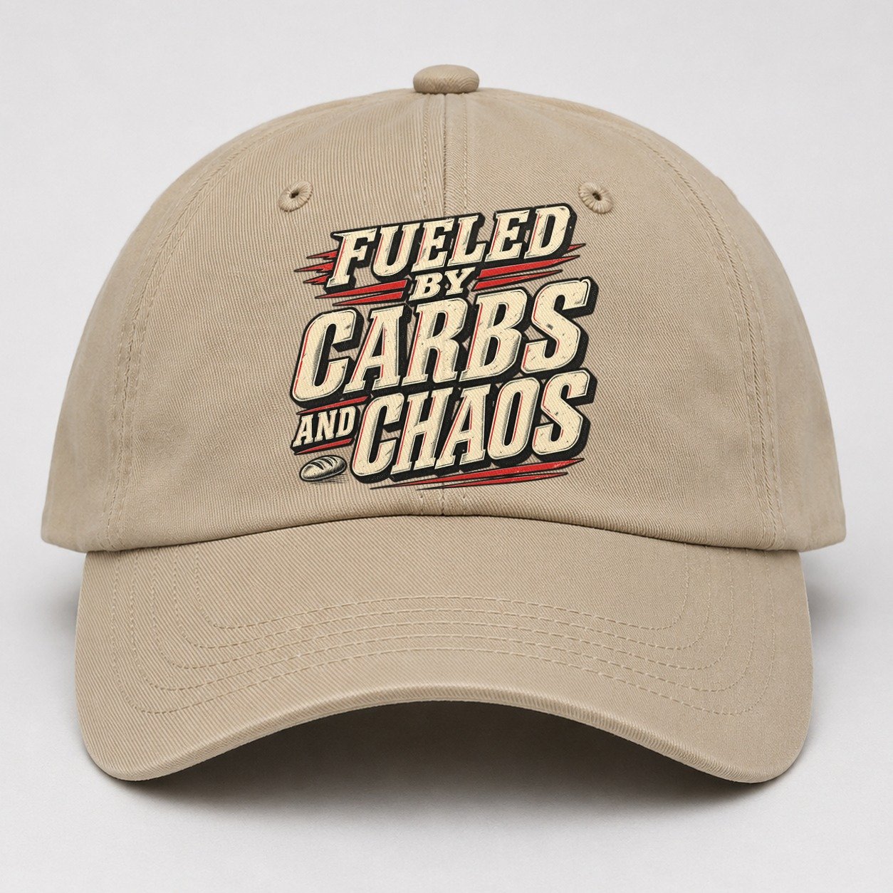 Fueled By Carbs And Chaos American Wit Baseball Cap – Khaki