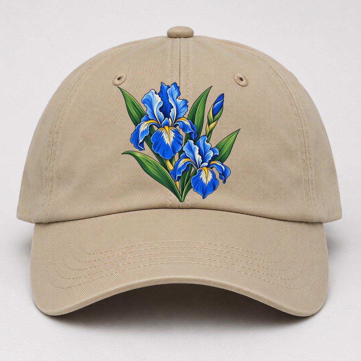 Quebec Blue Flag Iris Canada Cultural Icons Baseball Cap – Khaki