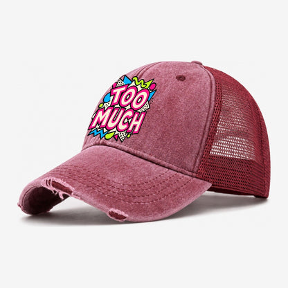 Too Much Crazy Styles Washed Trucker Hat – Wine Red