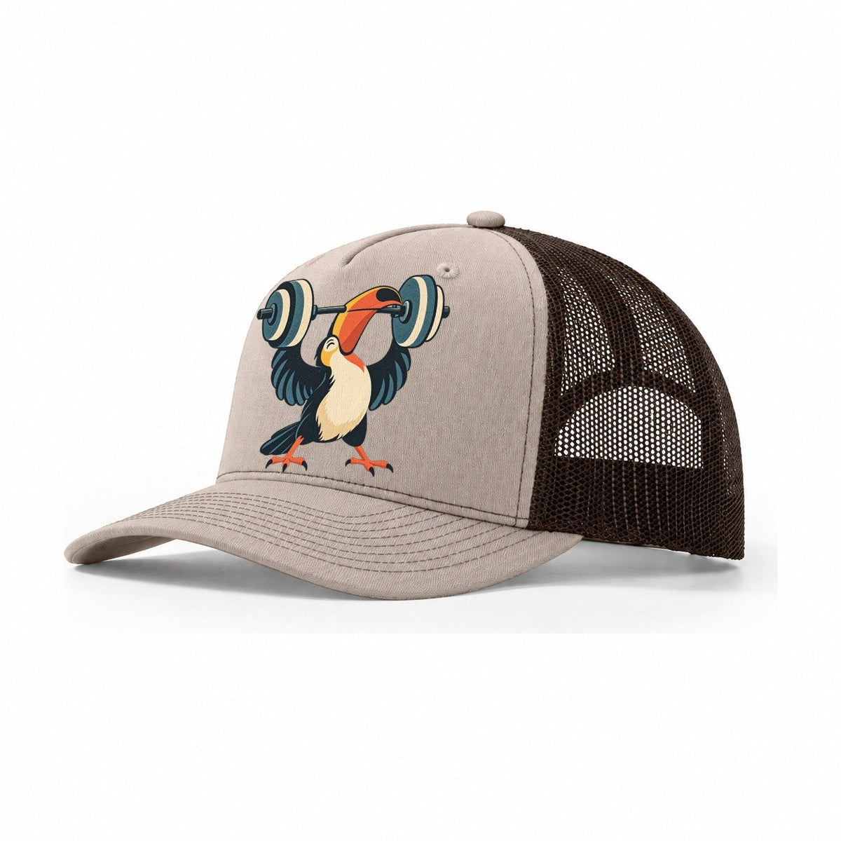 Toucan Beak Press Animal Lifters Trucker Hat – Khaki Brown